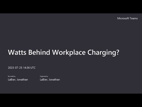 Watts Behind Workplace Charging?