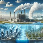 A high-definition, realistic illustration displaying the novel concept of revolutionizing the energy landscape using sustainable hydrogen. The picture can contain imagery of a modern power plant using hydrogen as its main fuel source emitting only vapor clouds into a clear blue sky. It could also depict the electrolysis process, transforming water into hydrogen gas and oxygen. The background could show a clean, lively city benefiting from this sustainable form of energy. A landscape transformation can be shown with a before-and-after comparison, the first depicting a heavily polluted environment, and the latter a cleaner and healthier world due to hydrogen energy.