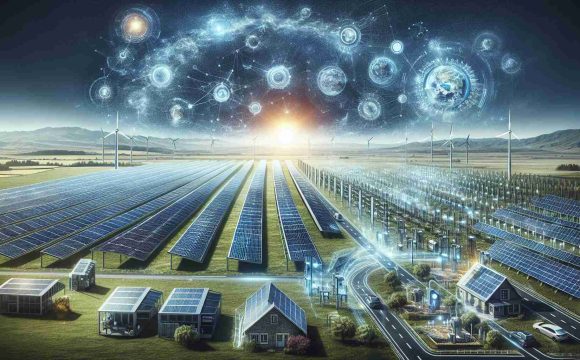 Create a high-definition realistic image capturing the evolution of solar technology. The image could include arrays of solar panels on a vast field under clear blue sky, depicting the transformation of the energy landscape. An important feature would be the solar panels themselves, showcasing the innovation with futuristic designs that are efficient and sleek. The image should additionally depict the integration of this technology in various forms, like solar-powered cars, houses equipped with solar roofs, and solar charging stations, all contributing to the green energy revolution.