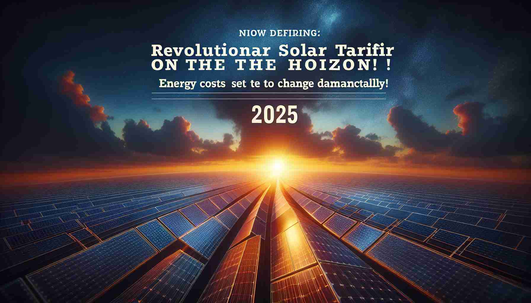 Revolutionary Solar Tariff on the Horizon! Energy Costs Set to Change Dramatically in 2025! 