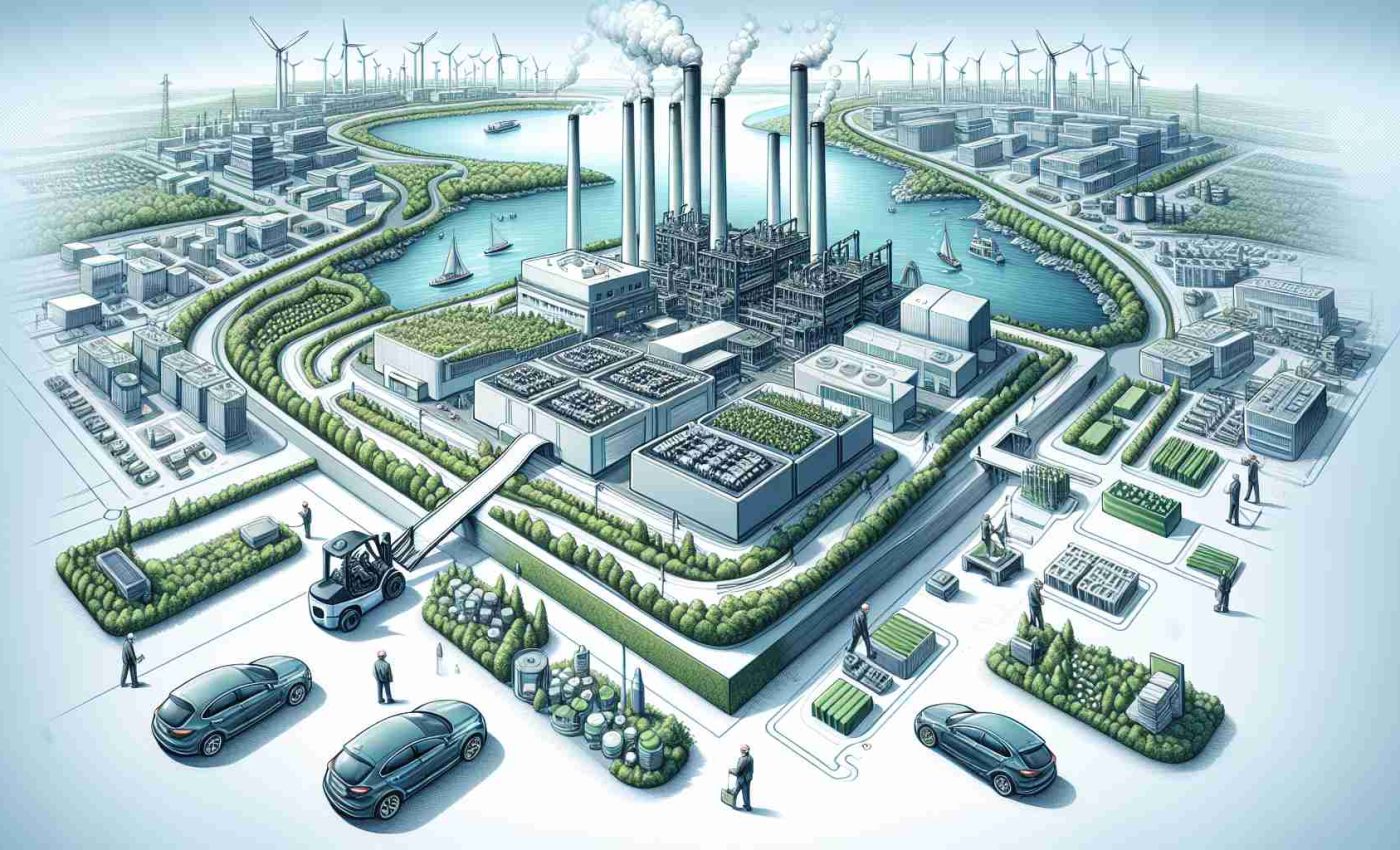 Detailed, high-definition illustration representing the cessation of ambitious plans for a battery factory by a company named FREYR in Georgia, coupled with a depiction of potential next steps undertaken by the company.