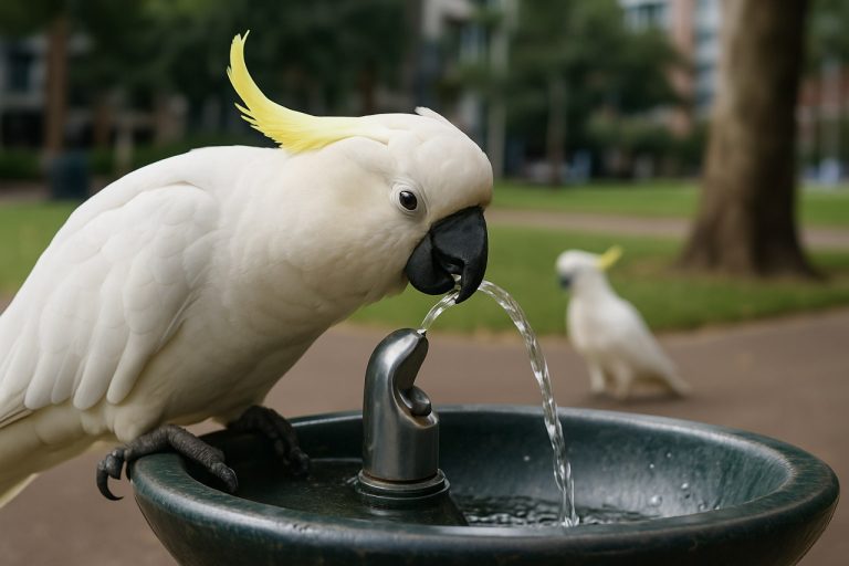 Kakadus überlisten Sydney: Schlaue Vögel knacken urbane Wasserfontänen in viralem Wildtierfund 