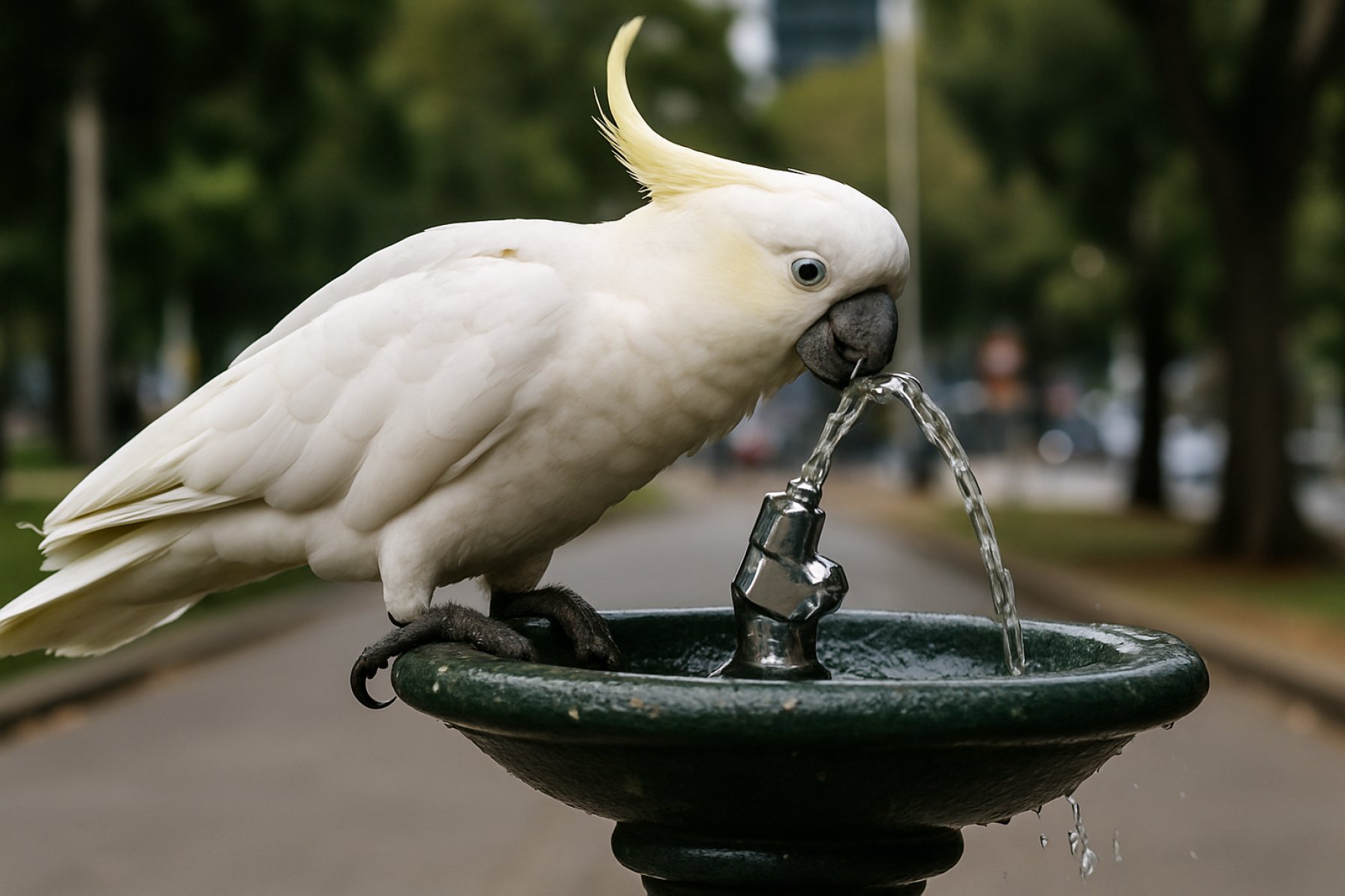 Cockatoos Crack Urban Survival Code: Sydney Birds Now Master Public Drinking Fountains 