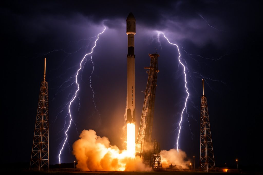 SpaceX Defies Lightning Storms in Daring Midnight Launch of SiriusXM’s Next-Gen Satellite SpaceX Defies Lightning Storms in Daring Midnight Launch of SiriusXM’s Next-Gen Satellite